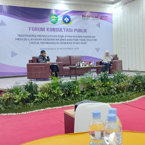 Forum Konsultan Publik (FKP) dengan "tema Bersinergi Menguatkan RSJD Atma Husada Mahakam Menuju Layanan Kesehatan Jiwa dan Fisik yang Holistik Untuk Membangun Generasi Emas 2045"