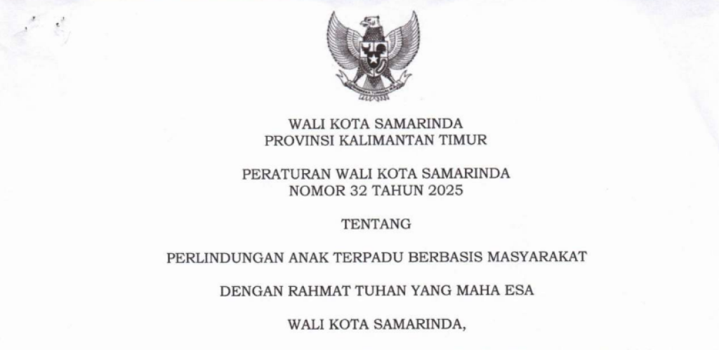 Pemkot Samarinda Tetapkan Perwali Nomor 32 Tahun 2025 tentang PATBM